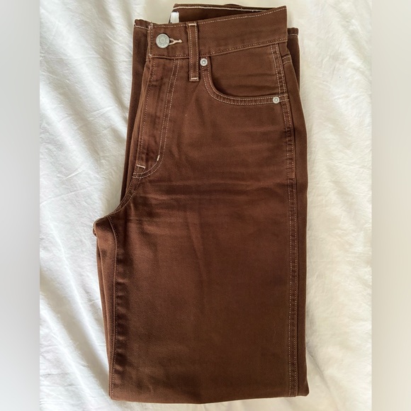 Aritzia - Sun-deh (Sunday) Best high rise brown straight leg jeans/pants Size 2 - Picture 4 of 6